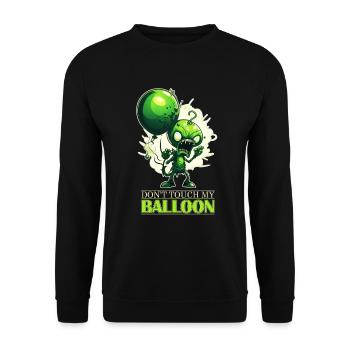 Alien Spy Agent Don't Touch My Balloon Chinese - Unisex Pullover - Schwarz - Vorne - Alina (178cm) & Michal (187cm)