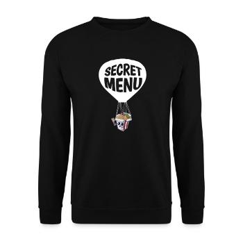 Secret Menu Deliverd By Chinese Spy Balloon - Unisex Pullover - Schwarz - Vorne - Alina (178cm) & Michal (187cm)