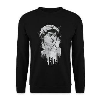 Finnish Goth Aesthetic Gothic David Statue Drip - Unisex Sweatshirt - black - Front - Alina (178cm) & Michal (187cm)