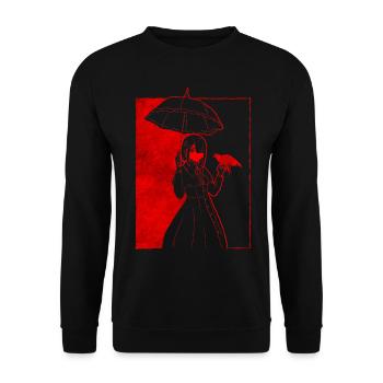 Finnish Goth Aesthetic Gothic Anime Girl Goth - Unisex Pullover - Schwarz - Vorne - Alina (178cm) & Michal (187cm)