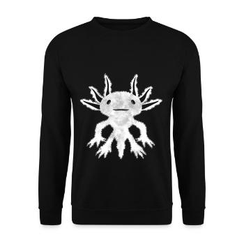 Finnish Goth Aesthetic Gothic Axolotl Goth - Unisex Pullover - Schwarz - Vorne - Alina (178cm) & Michal (187cm)