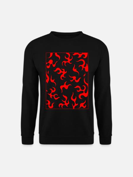 Finnish Goth Aesthetic Gothic Fire Flames Goth - Unisex Pullover - Schwarz