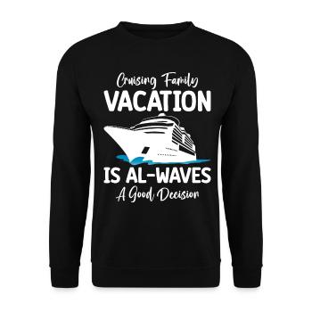 Fun Cruise Family Holiday Cruise Ship - Unisex Sweatshirt - black - Front - Alina (178cm) & Michal (187cm)
