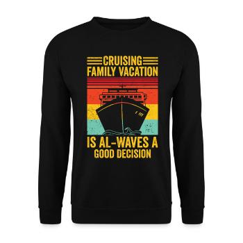 Fun Cruise Family Holiday Cruise Ship - Unisex Sweatshirt - black - Front - Alina (178cm) & Michal (187cm)