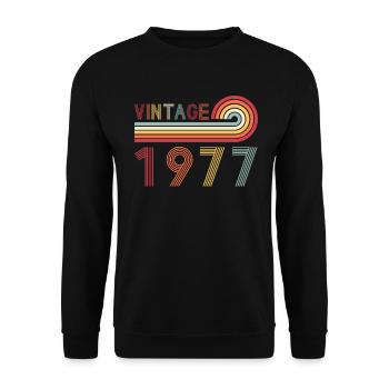 Drôle de millésime né en 1977 anniversaire - Sweat-shirt Unisexe - noir - Devant - Alina (178cm) & Michal (187cm)