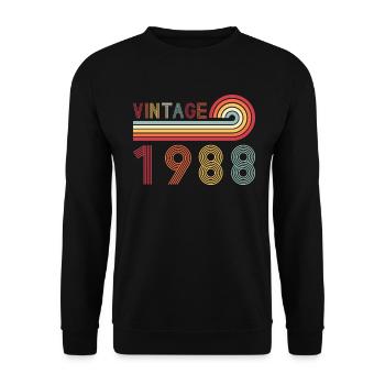 Drôle de millésime né en 1988 anniversaire - Sweat-shirt Unisexe - noir - Devant - Alina (178cm) & Michal (187cm)