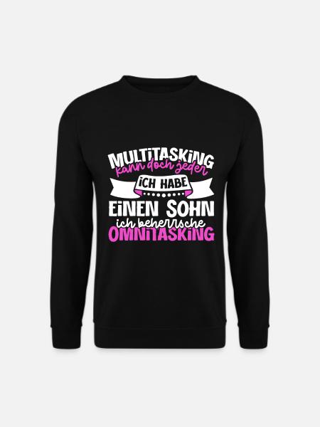 Multitasking kann jeder - Mutter und Sohn - Unisex Pullover - Schwarz