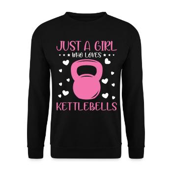 Juste une fille qui aime Kettlebells Fitness Gym - Sweat-shirt Unisexe - noir - Devant - Alina (178cm) & Michal (187cm)
