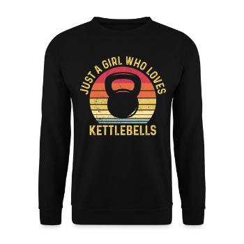 Juste une fille qui aime Kettlebells Fitness Gym - Sweat-shirt Unisexe - noir - Devant - Alina (178cm) & Michal (187cm)