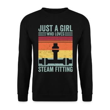 Just A Girl Who Loves Steam Fitting Steamfitter - Unisex Sweatshirt - black - Front - Alina (178cm) & Michal (187cm)