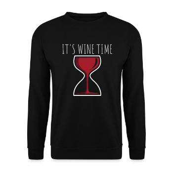 It's Wine Time Red wine lovers - Unisex Sweatshirt - black - Front - Alina (178cm) & Michal (187cm)