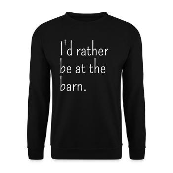Ich wäre lieber im Stall Pferde Mädchen - Unisex Pullover - Schwarz - Vorne - Alina (178cm) & Michal (187cm)