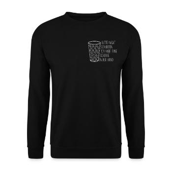 Bitte Nicht Schubsen Ich Habe Schobbe In - Unisex Pullover - Schwarz - Vorne - Alina (178cm) & Michal (187cm)