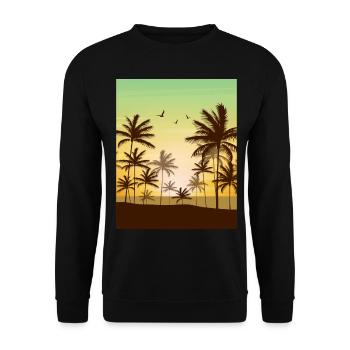 Coconut Girl Aesthetic Tropical Summer Beach - Unisex Pullover - Schwarz - Vorne - Alina (178cm) & Michal (187cm)