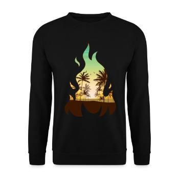 Coconut Girl Aesthetic Tropical Summer Beach Flame - Unisex Pullover - Schwarz - Vorne - Alina (178cm) & Michal (187cm)