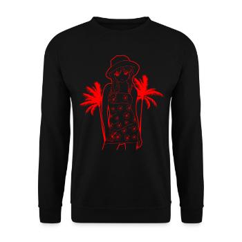 Coconut Girl Esthétique Summer Beach Anime Girl - Sweat-shirt Unisexe - noir - Devant - Alina (178cm) & Michal (187cm)