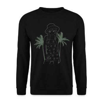Coconut Girl Esthétique Tenue d’été Anime Girl - Sweat-shirt Unisexe - noir - Devant - Alina (178cm) & Michal (187cm)
