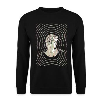 Cassette Futurisme David Statue Rétro Futurisme - Sweat-shirt Unisexe - noir - Devant - Alina (178cm) & Michal (187cm)