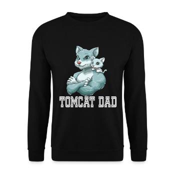 Tomcat Dad für Papas - Unisex Pullover - Schwarz - Vorne - Alina (178cm) & Michal (187cm)