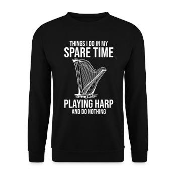 Harfenspieler Harfenist - Unisex Pullover - Schwarz - Vorne - Alina (178cm) & Michal (187cm)