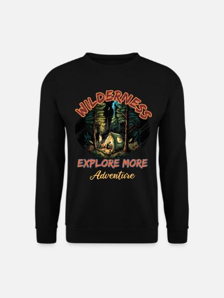 Wildnis Abenteuer Entdecken Zelten - Unisex Pullover - Schwarz