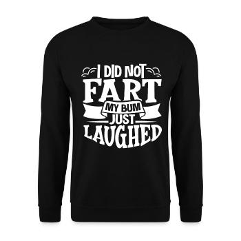 I did not fart - my bum just laughed - Farting - Unisex Sweatshirt - black - Front - Alina (178cm) & Michal (187cm)