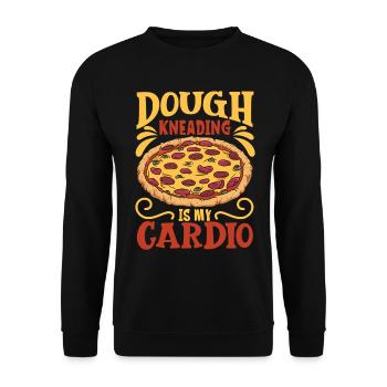 Kneading dough is my sport - pizza baker - Unisex Sweatshirt - black - Front - Alina (178cm) & Michal (187cm)