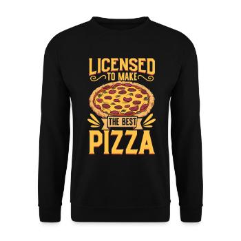 License to bake pizza - pizza baker - Unisex Sweatshirt - black - Front - Alina (178cm) & Michal (187cm)