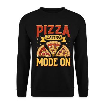 Pizza Eating Mode On - Pizza Baker - Unisex Sweatshirt - black - Front - Alina (178cm) & Michal (187cm)