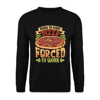 Born to bake pizza - pizza baker - Unisex Sweatshirt - black - Front - Alina (178cm) & Michal (187cm)