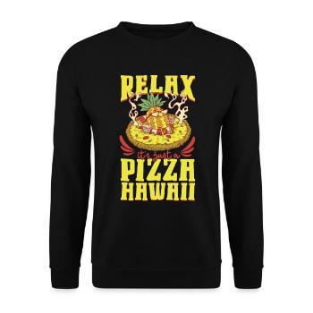 Pizza Hawaii - Pineapple Pizza - Unisex Sweatshirt - black - Front - Alina (178cm) & Michal (187cm)