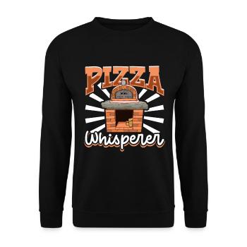 Steinofen Pizza Flüsterer - Pizzabäcker - Unisex Pullover - Schwarz - Vorne - Alina (178cm) & Michal (187cm)