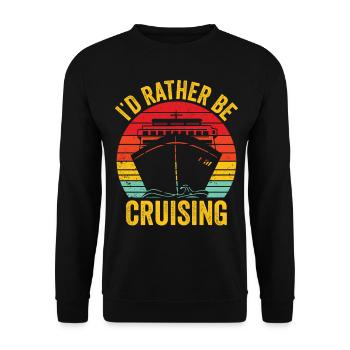 Funny Cruise Cruiser Cruise Ship Retro - Unisex Sweatshirt - black - Front - Alina (178cm) & Michal (187cm)