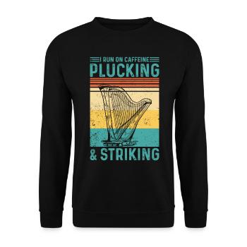 Harpist Harpist Retro - Unisex Sweatshirt - black - Front - Alina (178cm) & Michal (187cm)