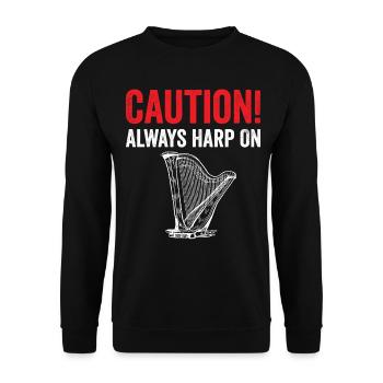Harfenspieler Harfenist - Unisex Pullover - Schwarz - Vorne - Alina (178cm) & Michal (187cm)