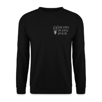 Kann Spuren Von Schorle Enthalten - Unisex Pullover - Schwarz - Vorne - Alina (178cm) & Michal (187cm)