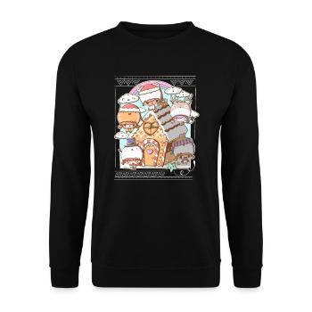 Christmas Ginger Bread House - Unisex Sweatshirt - black - Front - Alina (178cm) & Michal (187cm)
