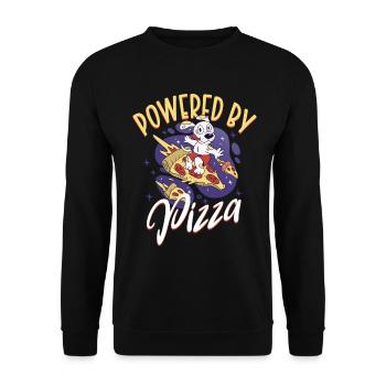 Powered by Pizza - Pizza Expert - Unisex Sweatshirt - black - Front - Alina (178cm) & Michal (187cm)