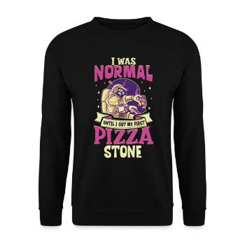 Pizza Stone - Pizza Baker - Unisex Sweatshirt - black - Front - Alina (178cm) & Michal (187cm)