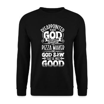 Disappointed by people - Pizza Bäcker - Unisex Sweatshirt - black - Front - Alina (178cm) & Michal (187cm)
