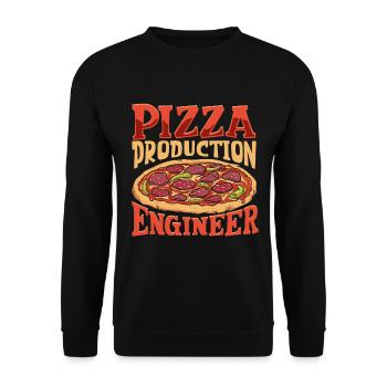 Pizza Production Engineer - Pizza Baker - Unisex Sweatshirt - black - Front - Alina (178cm) & Michal (187cm)