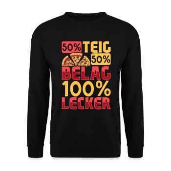 100 Prozent lecker - Pizzeria - Unisex Pullover - Schwarz - Vorne - Alina (178cm) & Michal (187cm)