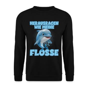Herausragen wie meine Flosse für einen - Unisex Pullover - Schwarz - Vorne - Alina (178cm) & Michal (187cm)