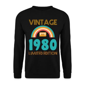 Rétro Classique 1980 - Sweat-shirt Unisexe - noir - Devant - Alina (178cm) & Michal (187cm)