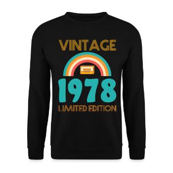 Vintage Shirt 1978 - Unisex Pullover - Schwarz - Vorne - Alina (178cm) & Michal (187cm)
