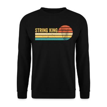 Harfenspieler Harfenist Retro - Unisex Pullover - Schwarz - Vorne - Alina (178cm) & Michal (187cm)
