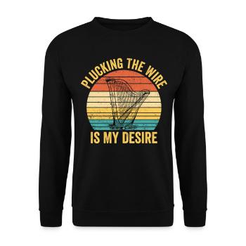 Harfenspieler Harfenist Retro - Unisex Pullover - Schwarz - Vorne - Alina (178cm) & Michal (187cm)