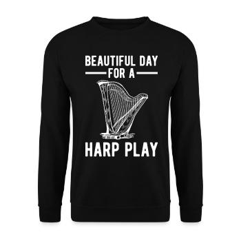 Harfenspieler Harfenist - Unisex Pullover - Schwarz - Vorne - Alina (178cm) & Michal (187cm)