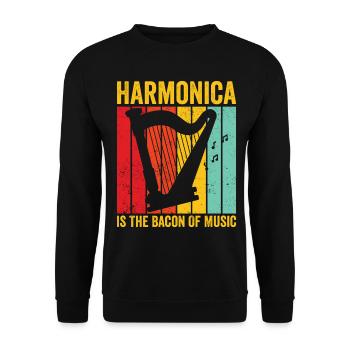Harfenspieler Harfenist Retro - Unisex Pullover - Schwarz - Vorne - Alina (178cm) & Michal (187cm)