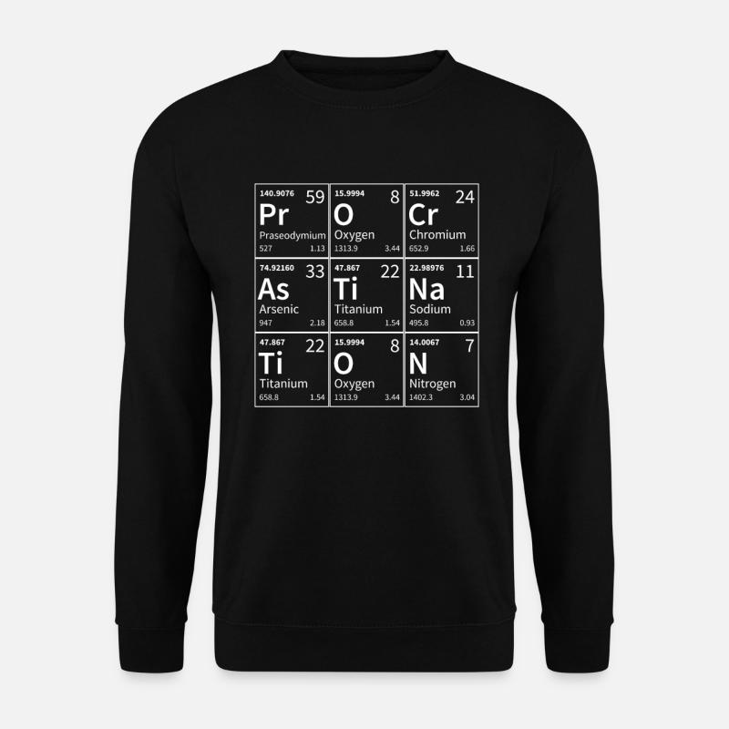 Procrastination Periodensystem mit - Unisex Pullover - Schwarz